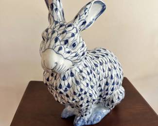 Porcelain Blue and White Bunny B3SA