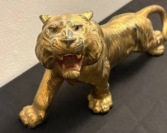 Chinese Brass Roaring Tiger Figurine B1SF