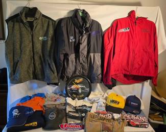 Automotive Apparel Lot with Jackets, TShirts, Hats  More LRJS