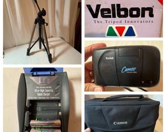Camera Equipment Lot with Velbon CX544 Tripod and More B2BC