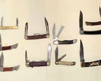 Five collections of pocket knives