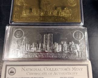 Silver and gold leaf commemorative 911 money