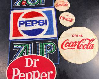Vintage patches for employees from the 1950s and 60s