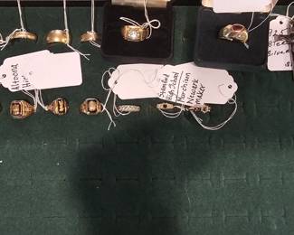 Jewelry: 10K and 14K gold, sterling silver, diamond rings, vintage class rings, wedding bands, necklaces, bracelets, and scrap jewelry