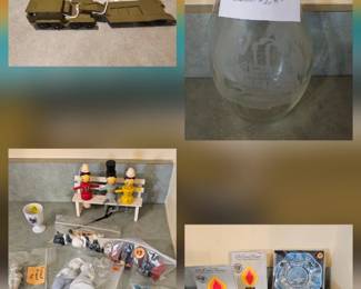 Boehhar Texhnka Russian Military Diecast truck, Harper Liquor decanter, Vintage Napco, bisque figurines, cast iron figures,