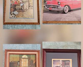 Artwork and prints (firefighter, African American, Norman Rockwell, Mickey Mouse, automobiles, and more)