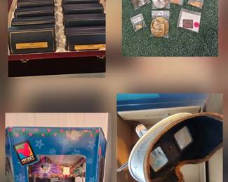 State Quarters collectable coins, Mickey Mouse Disney Musical Carousel, antique stereoscope viewer