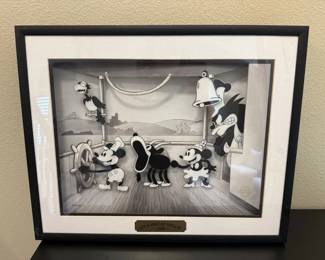 1998 Walt Disney Wall Art by “Animated Animations”  TITLE: Steamboat Willie 1928
