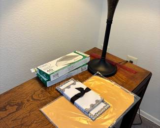 Lamp And Packaged Linens