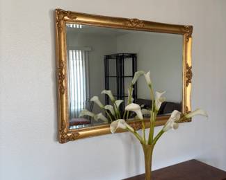 Framed Mirror And Console