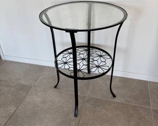 Round Glass Top Accent Table