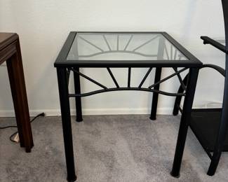 Square Glass Top Side Table
