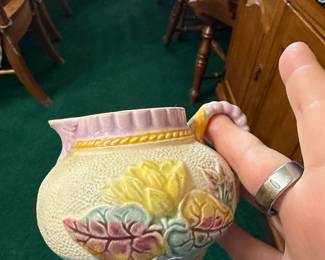 Samuel Lear Majolica Water Lily Creamer