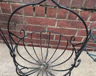 Vintage Wrought Iron Garden Basket Planter