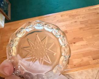 Vintage L.E. Smith Moon and Star Glass Ashtray