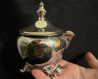 Silver-Plated Sugar Bowl with Lid