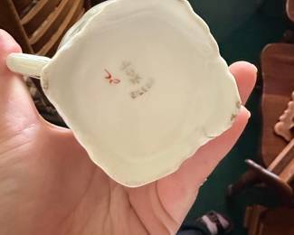 Antique Silesia Porcelain Creamer with Floral Motif