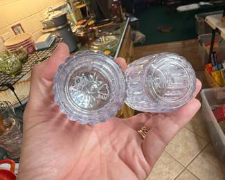 Vintage Style Ribbed Glass Salt and Pepper Shakers