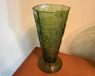 Vintage Indiana Glass Harvest Grape Footed Vase
