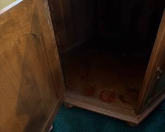 Hexagonal End Table with Storage Cabinet