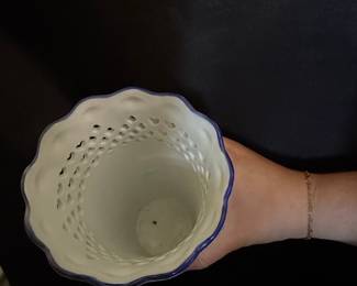 Blue and White Reticulated Porcelain Vase