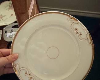 Vintage Gold-Trimmed Porcelain Dinner Plate