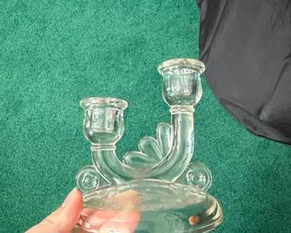 Vintage Jeannette Glass #3375 Double Candle Holder