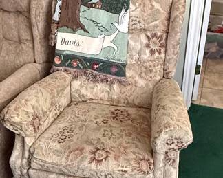 Floral Upholstered Recliner