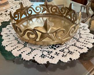 Vintage Pier 1 Brass Star and Scroll Footed Tray