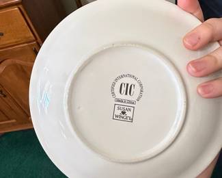 Certified International Susan Winget Frosty Snowman Dessert/Salad Plate