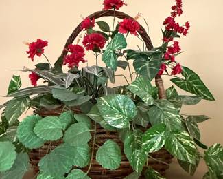 Artificial Floral Arrangement in Woven Basket