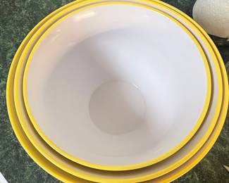 Yellow Fluted Melamine Mixing Bowl Set
