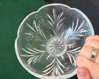 Vintage Cut Crystal Scalloped Bowl