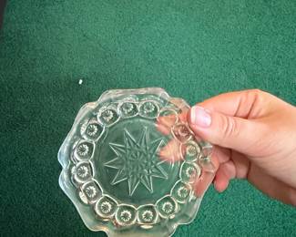EAPG Star and Rosette Pattern Glass Plate