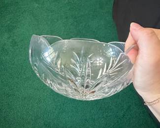 Vintage Cut Crystal Scalloped Bowl