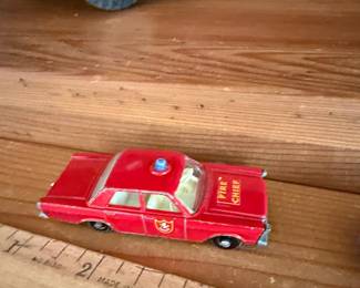 Vintage Lesney Matchbox Ford Galaxie Fire Chief Car