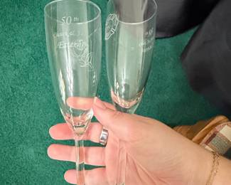 Personalized 50th Anniversary Champagne Flute Set