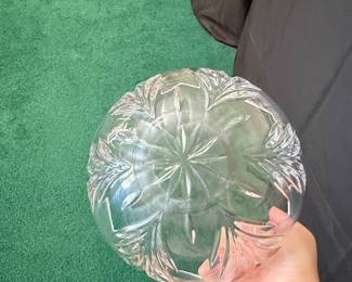 Vintage Cut Crystal Scalloped Bowl