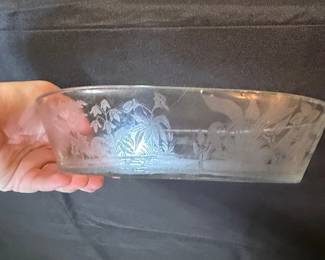 Heisey Orchid Etched Oval Vegetable Bowl