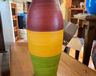 Hand-Painted Tri-Color Decorative Vase