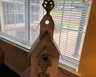 Distressed Wooden Church Birdhouse