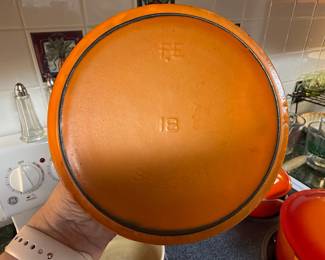 Vintage Descoware Belgium 18cm Enameled Cast Iron Saucepan with Lid