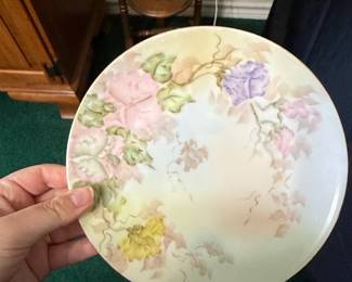 Antique Thomas Bavaria Hand-Painted Floral Porcelain Plates