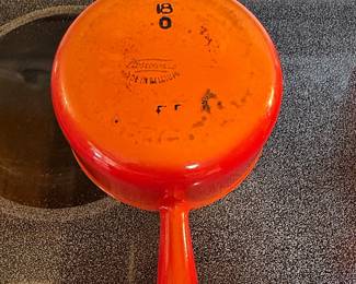Vintage Descoware Belgium 18cm Enameled Cast Iron Saucepan with Lid