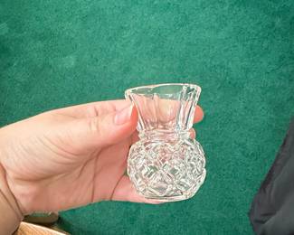 Vintage Pressed Glass Thistle or Pineapple Pattern Toothpick Holder
