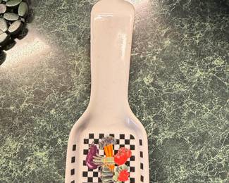 Garden Vegetables with Checks Design Spoon Rest