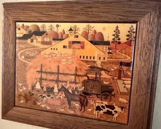 Charles Wysocki Framed Farm Scene Print