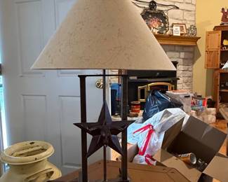 Western Lone Star Iron Table Lamp