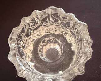 Vintage Scandinavian Ice Glass Votive Holder