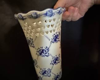 Blue and White Reticulated Porcelain Vase